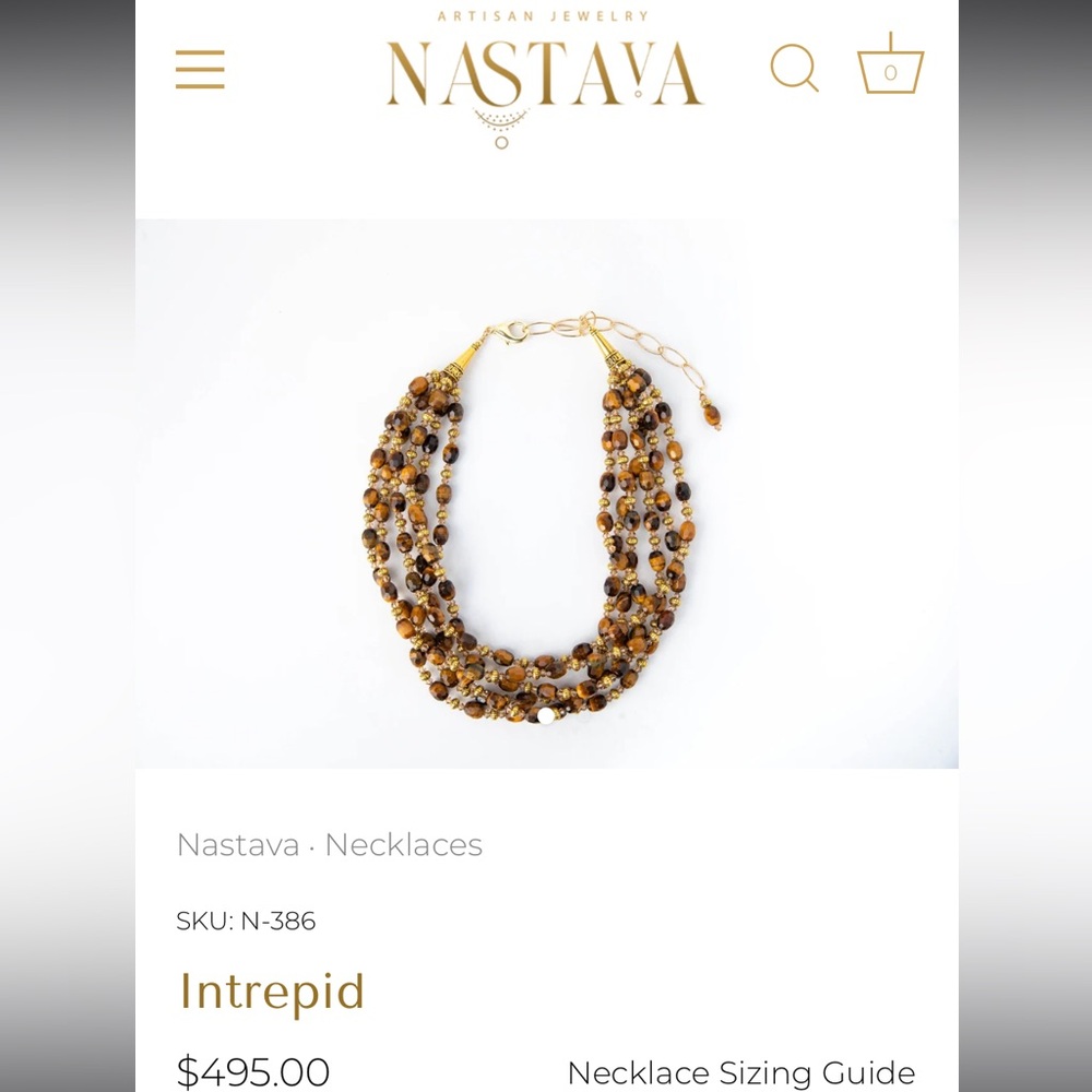 New Nastava “ Intrepid “ Tiger Eye  Beads 6 Strands